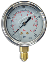 Model 7 - Pressure Gauge – Stainless Steel case Brass internal Glycerine Filled Pressure Gauge